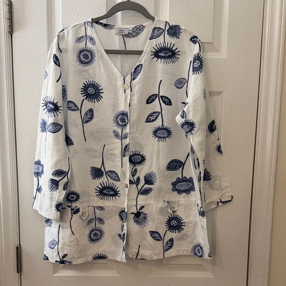 Hot Cotton linen shirt sz XL